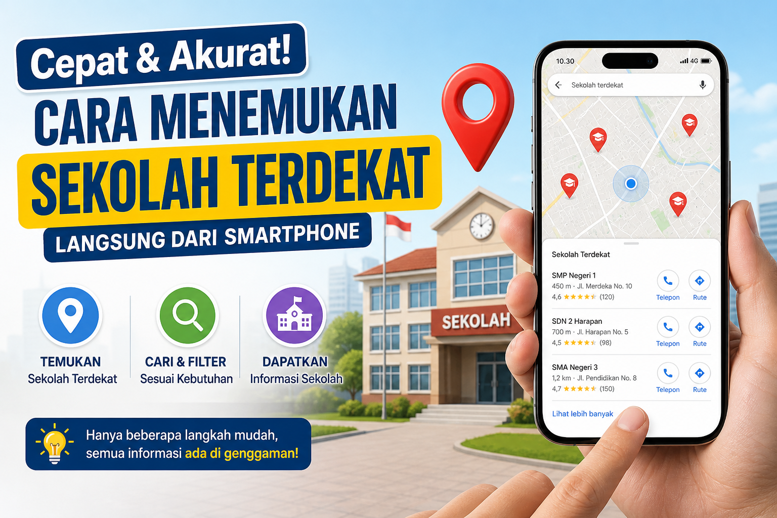 Cepat & Akurat! Cara Menemukan Sekolah Terdekat Langsung dari Smartphone