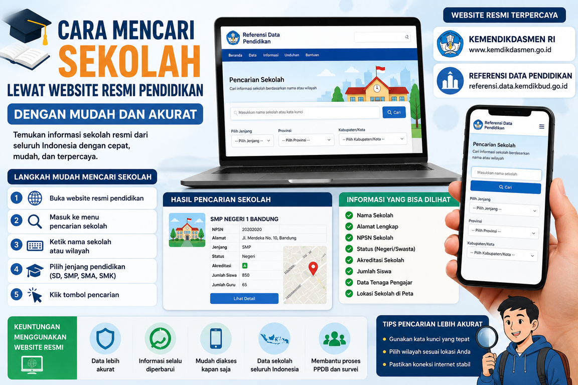 Cara Mencari Sekolah Lewat Website Resmi Pendidikan Dengan Mudah dan Akurat